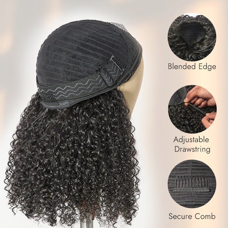 Luvme Too Easy Texture 3-in-1 half wig with water wave style, 180% density, water wave, glueless, drawstring, flexible fit, Luvme Hair