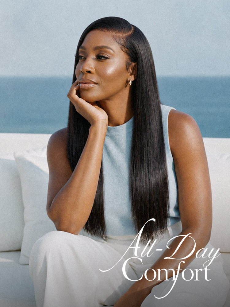 Luvme All-Day Comfort™ bone straight HD lace wig with baby hair, 180% density, pre-cut 7x6 closure, glueless design