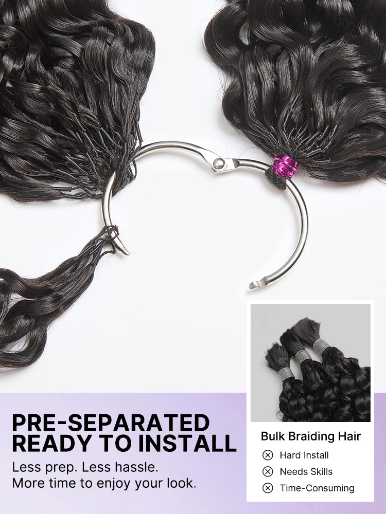Luvme Hair Miracle Knots Burmese Curly crochet hair extension for boho braids, twists, and protective styles, lightweight and full.