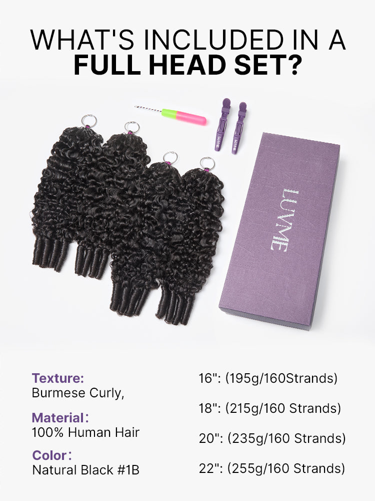 Miracle Knots Crochet Hair Burmese Curly for Boho Braids | Crochet Weaves | Fulani Braids | Twists Pre-Separated Lightweight Full & Soft Pre-Looped Human Hair Extensions Protective Style-28