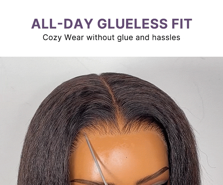 New Customers Only | 180% Density Light  Kinky Straight Butterfly Cut Layered  Glueless 7x6 Closure HD Lace Wig Pre-Cut Lace-23