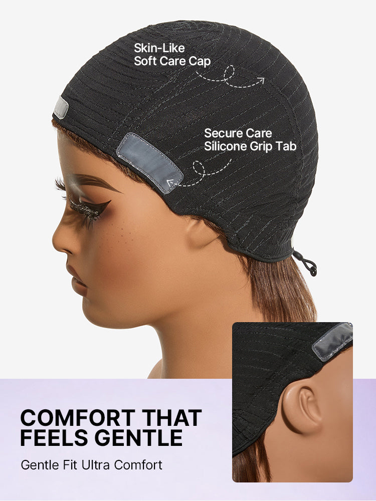 Throw On & Go Light Blonde Short Cut with Bangs Wig Ultra Comfort Skin-Like Soft Care Glueless Wig-16