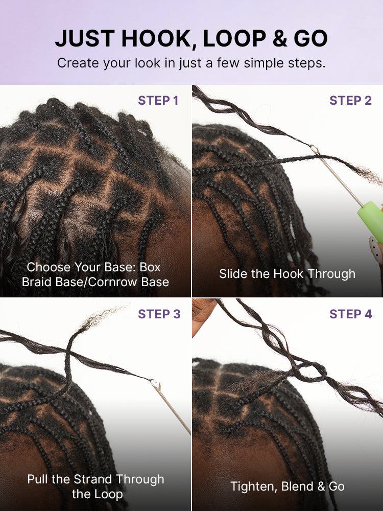 Luvme Hair Miracle Knots crochet hair in kinky straight style, pre-looped human hair extensions for boho braids and protective styles