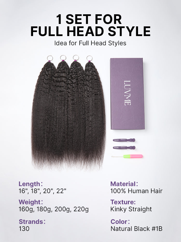 Miracle Knots Crochet Hair Kinky Straight for Boho Braids | Crochet Weaves | Fulani Braids | Twists Pre-Separated Lightweight Full & Soft Pre-Looped Human Hair Extensions Protective Style-27