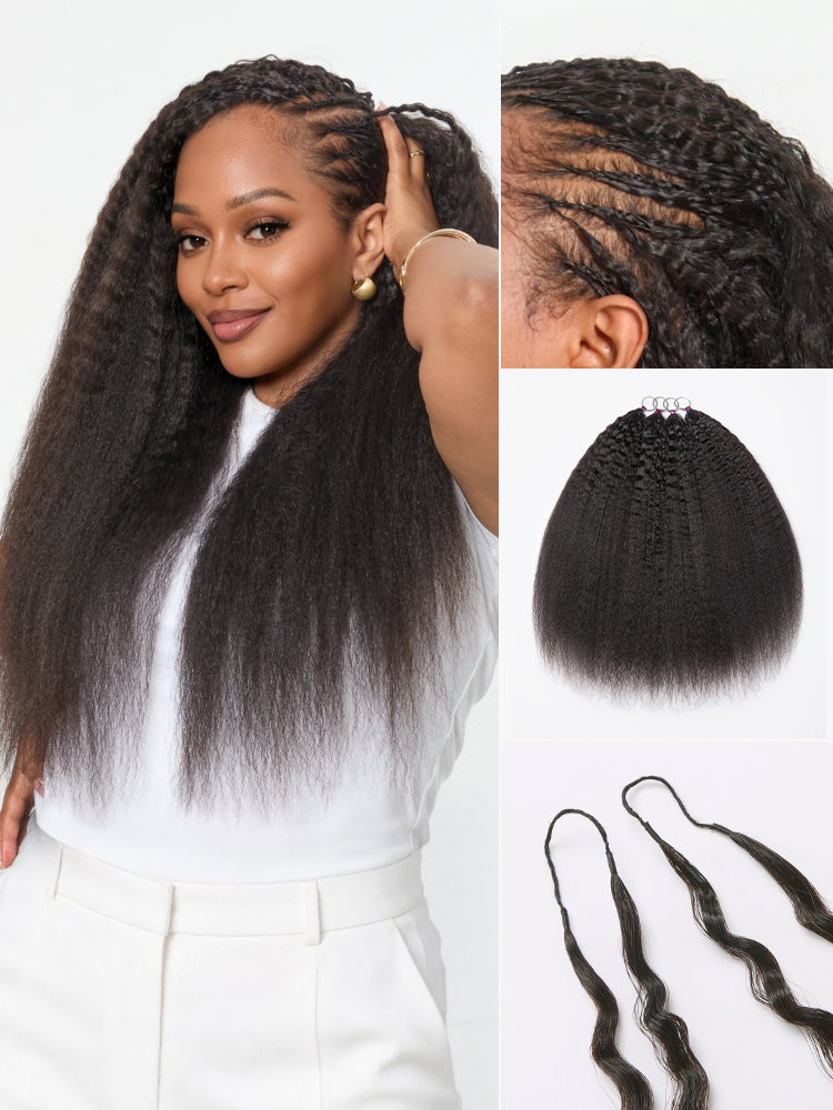 Miracle Knots Crochet Hair Kinky Straight for Boho Braids | Crochet Weaves | Fulani Braids | Twists Pre-Separated Lightweight Full & Soft Pre-Looped Human Hair Extensions Protective Style-31