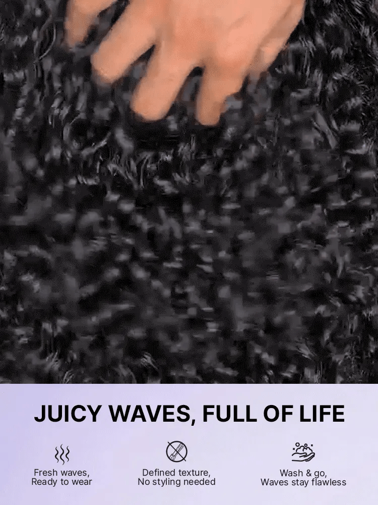 Luvme Hair PreMax 180% density water wave 13x4 frontal lace wig with pre-cut edges and flexi-fit drawstring cap.