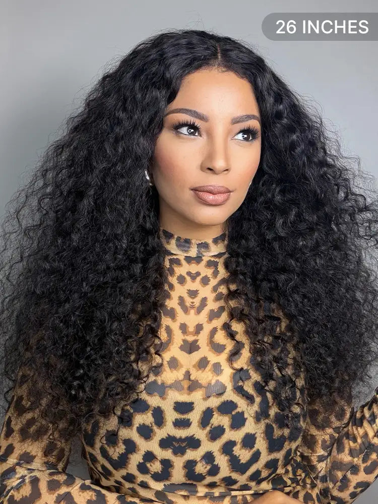 Luvme Hair PreMax 4C water wave lace wig with 13x4 frontal, pre-cut edges, and flexible drawstring cap for a natural look.