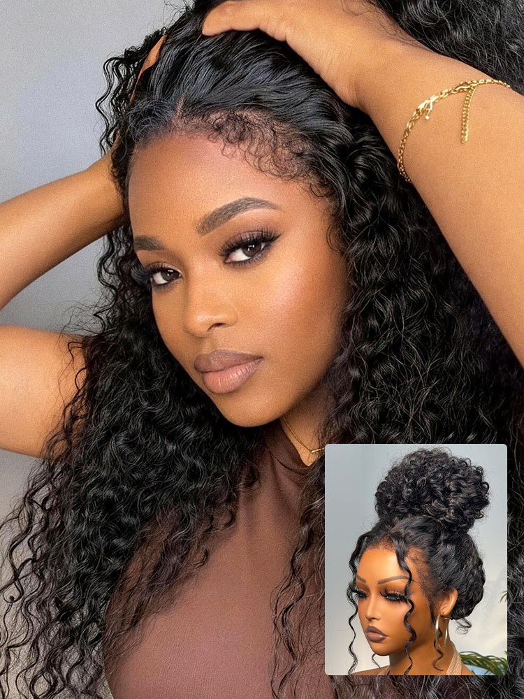 PreMax 180% Density 4C Edges Water Wave Wig 13x4 Frontal Pre-Cut Lace Wig Flexi-Fit Drawstring Cap-15