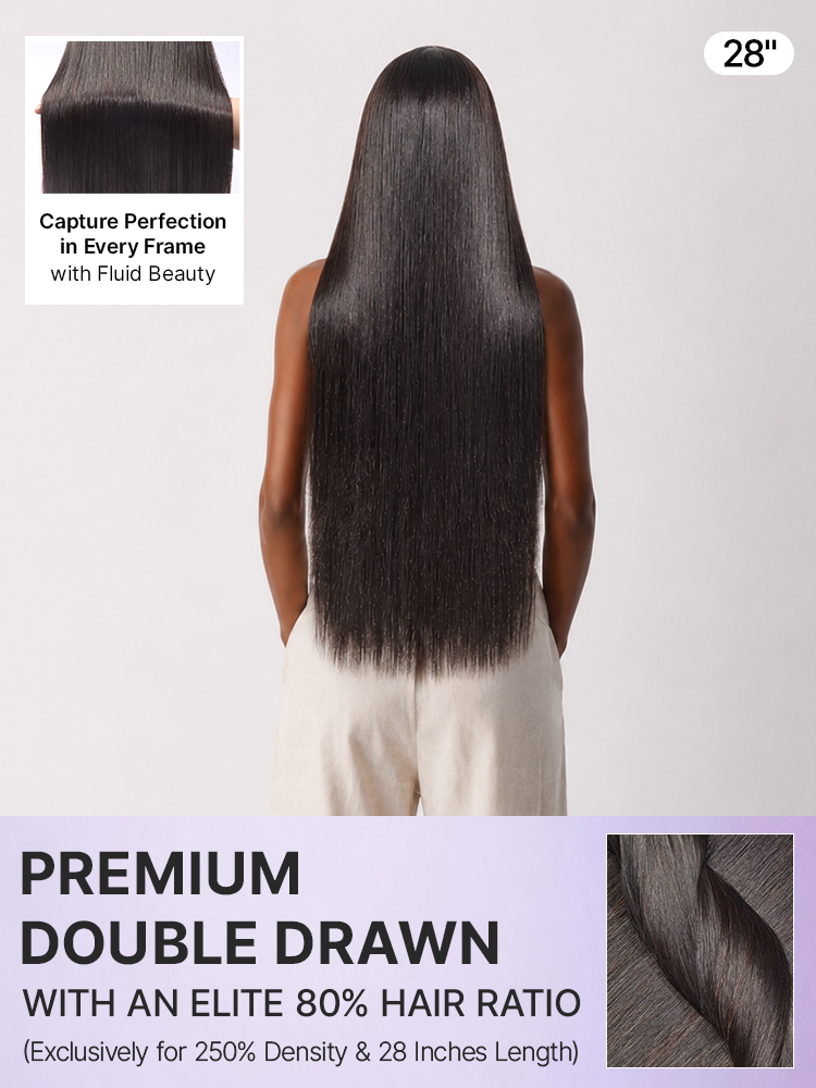 US Only | Luvme All-Day Comfort™ Wig 180% / 250% Density Bone Straight with Baby Hair PartingMax Glueless 7x6 Closure HD Lace Wig Pre-Cut Lace-92
