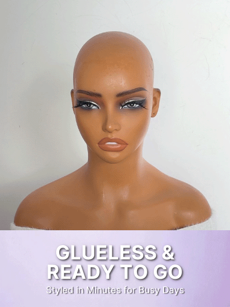 Beginner Friendly 200% Density Kinky Curly with Bangs Glueless 5x5 Closure Pre-Cut Lace Wig All Head Sizes Fit Cap-15