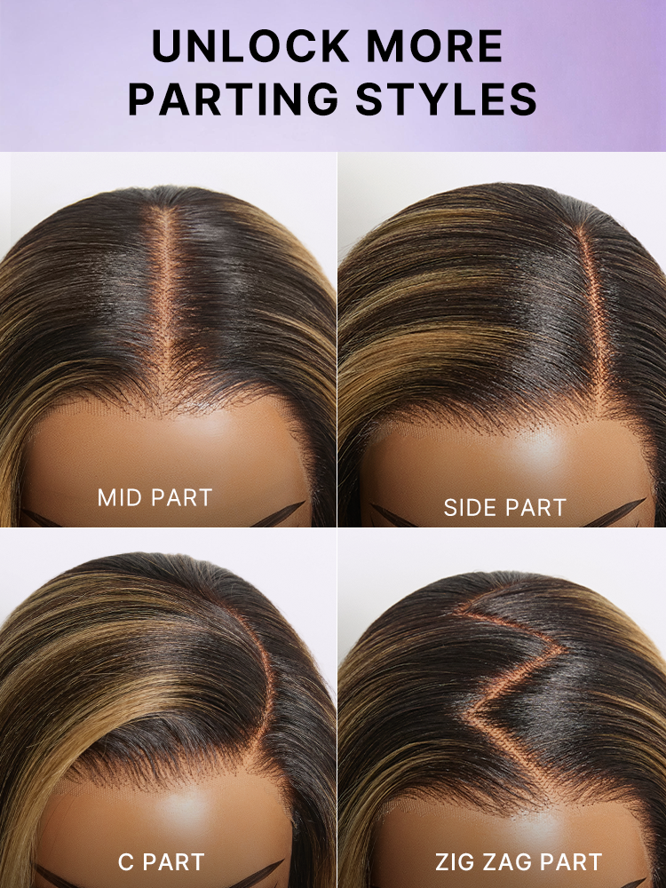 Luvme All-Day Comfort Blonde Highlight Yaki Straight Wig with 7x6 HD Lace Closure, layered butterfly cut, glueless, 180% density