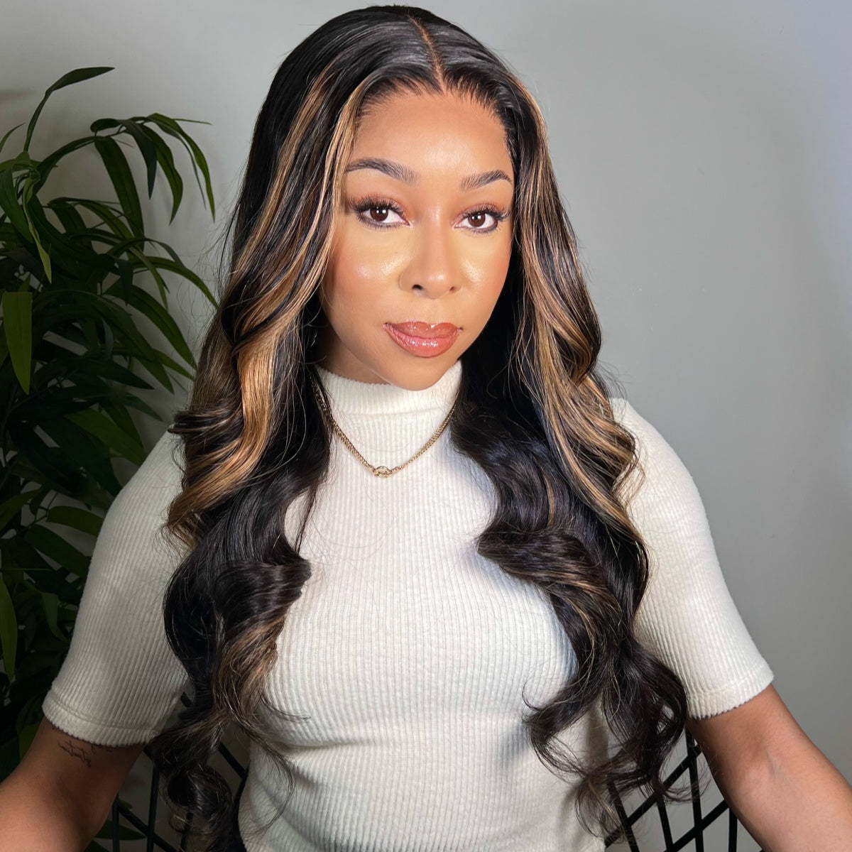 Special Deal | Blonde Mix Black Loose Wave Glueless 5x5 Closure HD Lace Wig Pre-cut Lace-15
