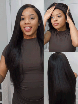 Luvme All-Day Comfort™ Wig 180% Density Butterfly Cut Layered Light Yaki Straight Glueless 7x6 Closure HD Lace Human Hair Wig Pre-Cut Lace-84