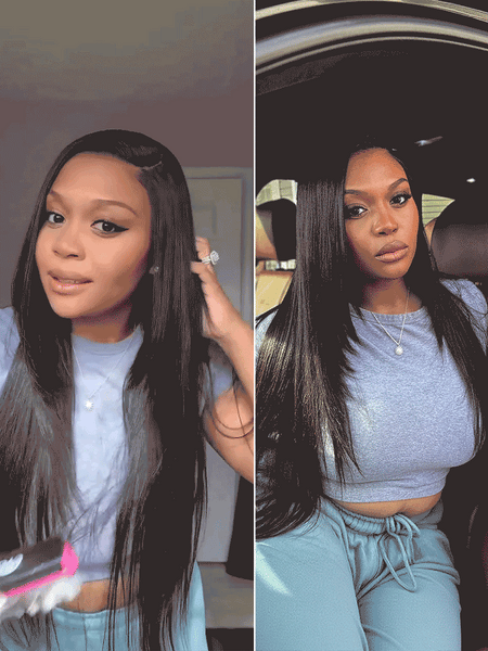 Luvme All-Day Comfort Wig 180% Density Butterfly Cut Layered Light Yaki Straight Glueless 7x6 Closure HD Lace Human Hair Wig Pre-Cut Lace
