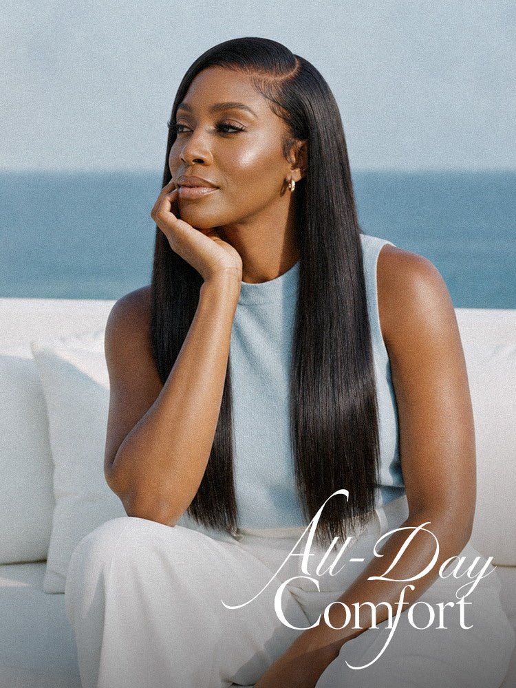 US Only | Luvme All-Day Comfort™ Wig 180% / 250% Density Bone Straight with Baby Hair PartingMax Glueless 7x6 Closure HD Lace Wig Pre-Cut Lace-94
