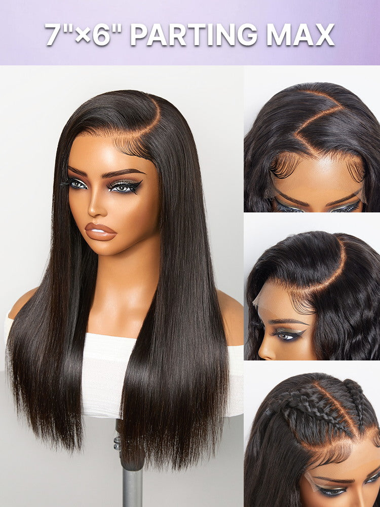 US Only | Luvme All-Day Comfort™ Wig 180% / 250% Density Bone Straight with Baby Hair PartingMax Glueless 7x6 Closure HD Lace Wig Pre-Cut Lace-100