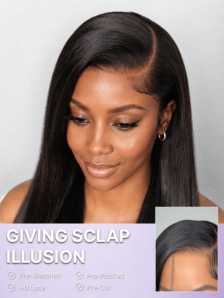 US Only | Luvme All-Day Comfort™ Wig 180% / 250% Density Bone Straight with Baby Hair PartingMax Glueless 7x6 Closure HD Lace Wig Pre-Cut Lace-99