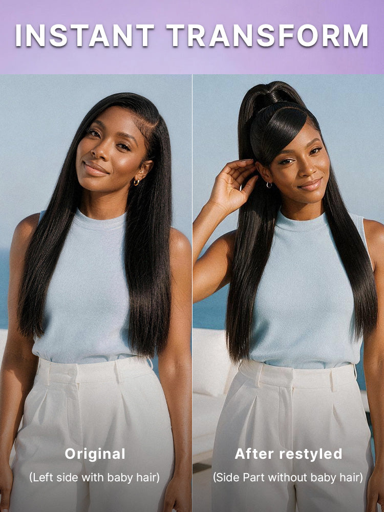 US Only | Luvme All-Day Comfort™ Wig 180% / 250% Density Bone Straight with Baby Hair PartingMax Glueless 7x6 Closure HD Lace Wig Pre-Cut Lace-98