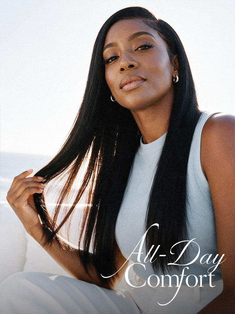 US Only | Luvme All-Day Comfort™ Wig 180% / 250% Density Bone Straight with Baby Hair PartingMax Glueless 7x6 Closure HD Lace Wig Pre-Cut Lace-95