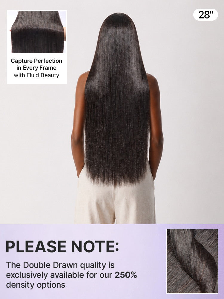 Luvme All-Day Comfort™ bone straight HD lace wig with 180% density, pre-cut 7x6 closure, baby hair, and glueless design