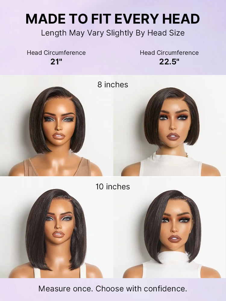 Luvme Hair PreMax Wigs 13x4 frontal lace wig with silky blunt cut bob, natural hairline, human hair, glueless short wig