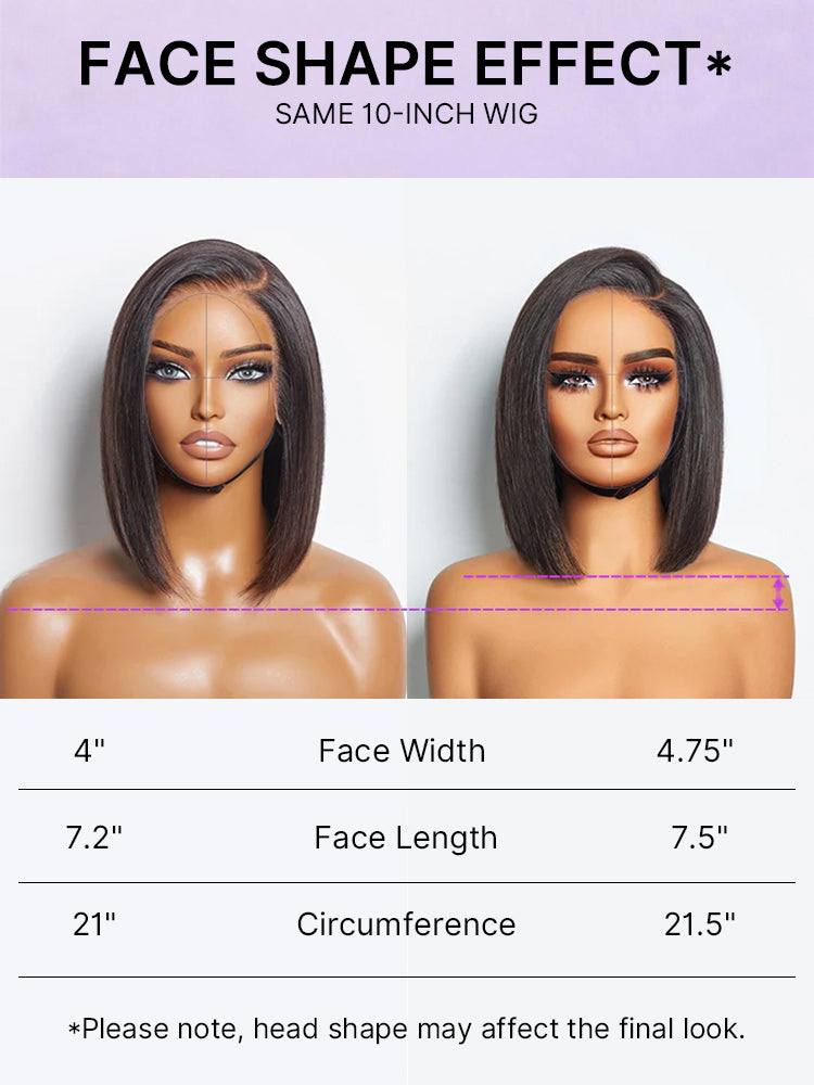 Luvme Hair PreMax Super Natural Blunt Cut Bob 13x4 Frontal Lace Human Hair Wig with glueless design and natural hairline.