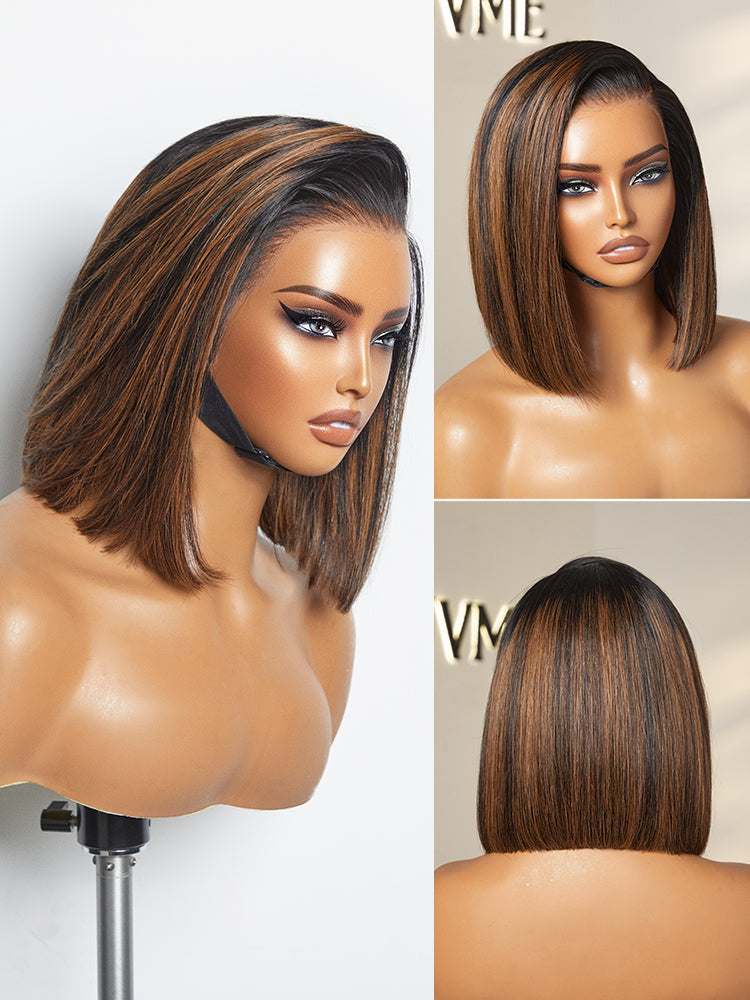 Luvme Hair PreMax Wigs 13x4 frontal lace human hair bob wig with natural hairline and silky blunt cut, glueless short wig.