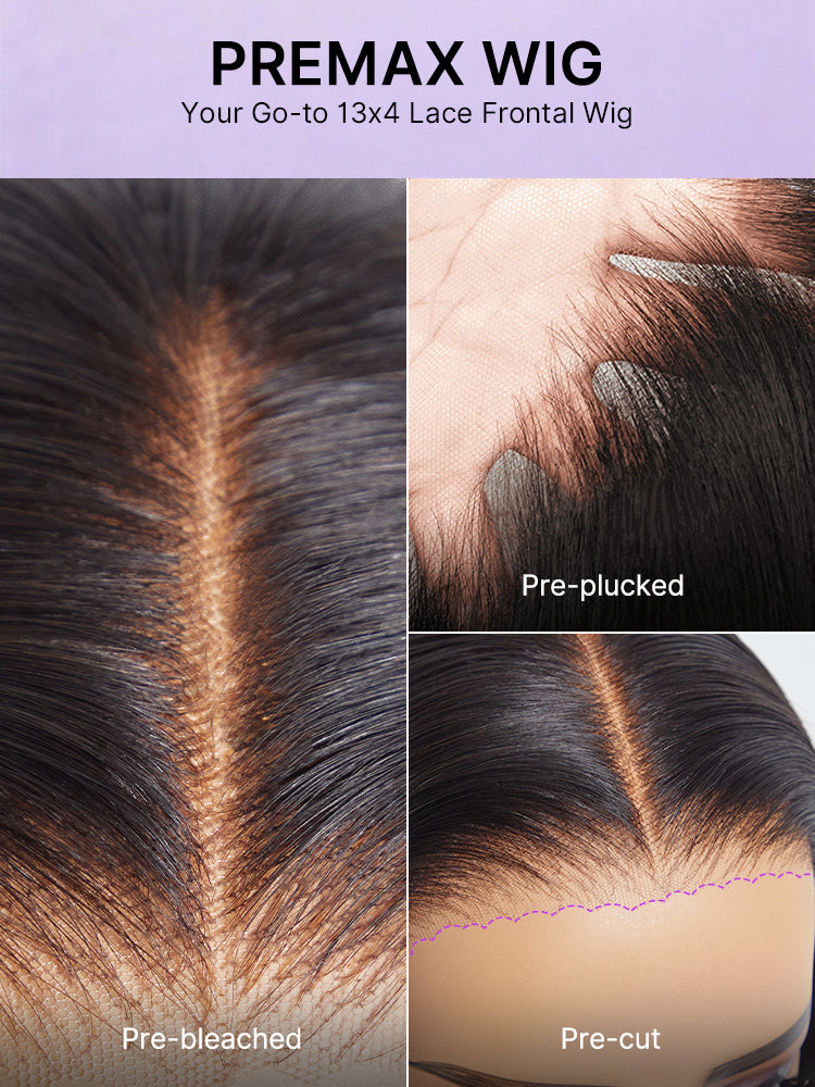 Luvme Hair PreMax Wigs 13x4 frontal lace human hair bob wig with natural hairline and silky blunt cut, glueless short style