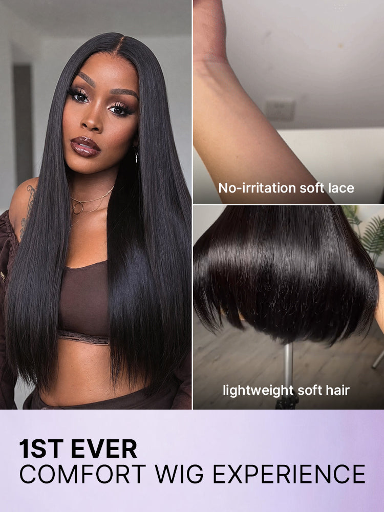 AiryFit™ Scalp Care Wigs - Silky Straight Middle Part Glueless 5x5 Closure Lace Long Wig Pre-Cut Lace-29