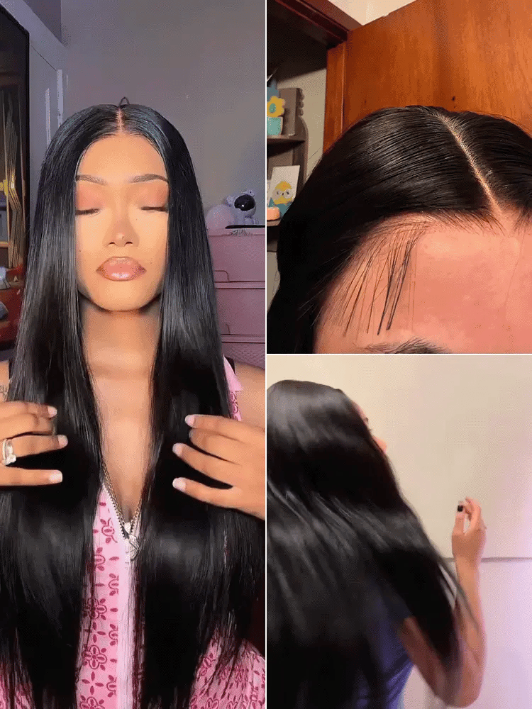 Silky straight 5x5 closure wig