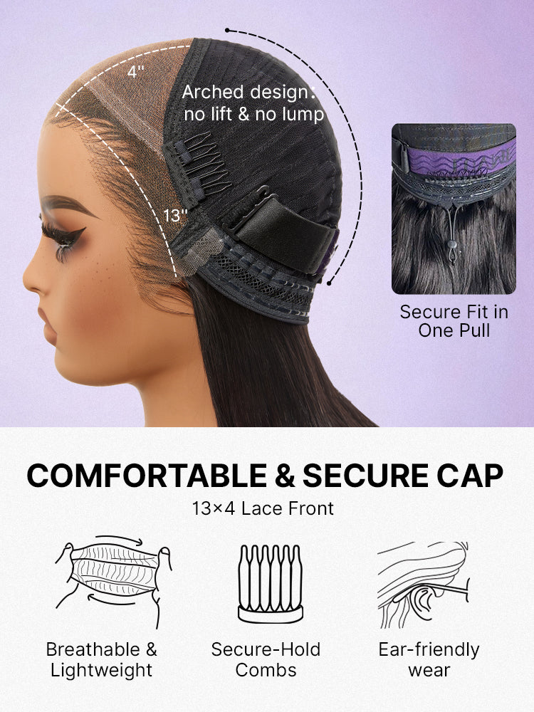 Luvme Hair PreMax Super Natural Blunt Cut Bob 13x4 Frontal Lace Wig with human hair and glueless design