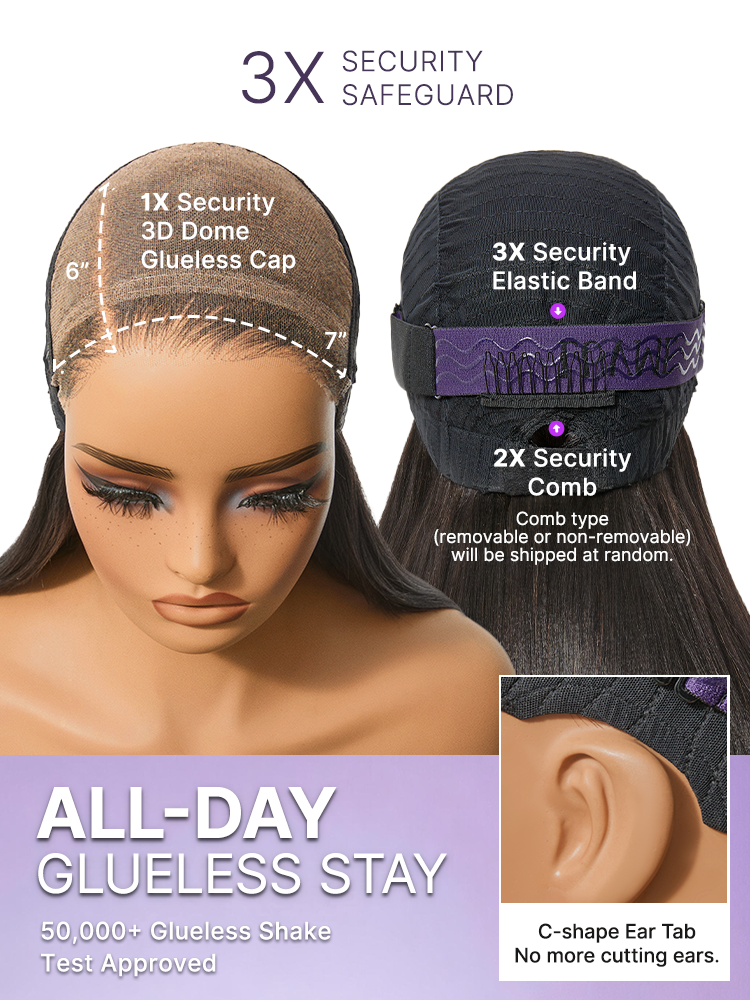 Luvme All-Day Comfort™ wig with honey golden blonde loose body wave hair, 7x6 HD lace closure, 180% density, pre-cut lace.