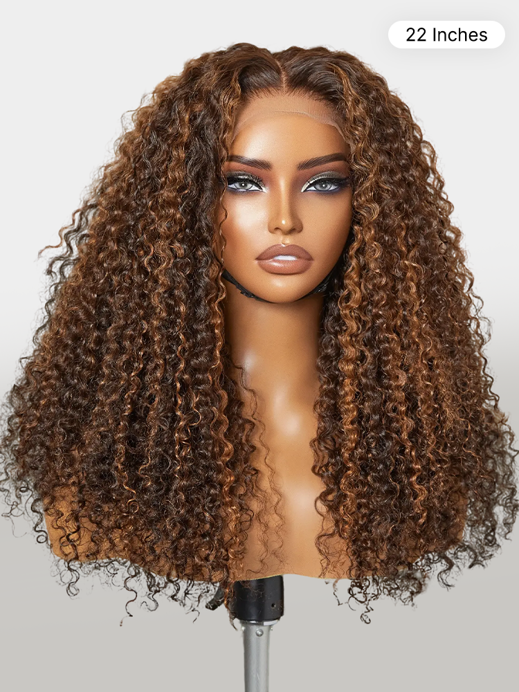 Luvme Hair 5x5 lace closure wig with 180% density, kinky curly texture, glueless design, pre-cut lace for natural look