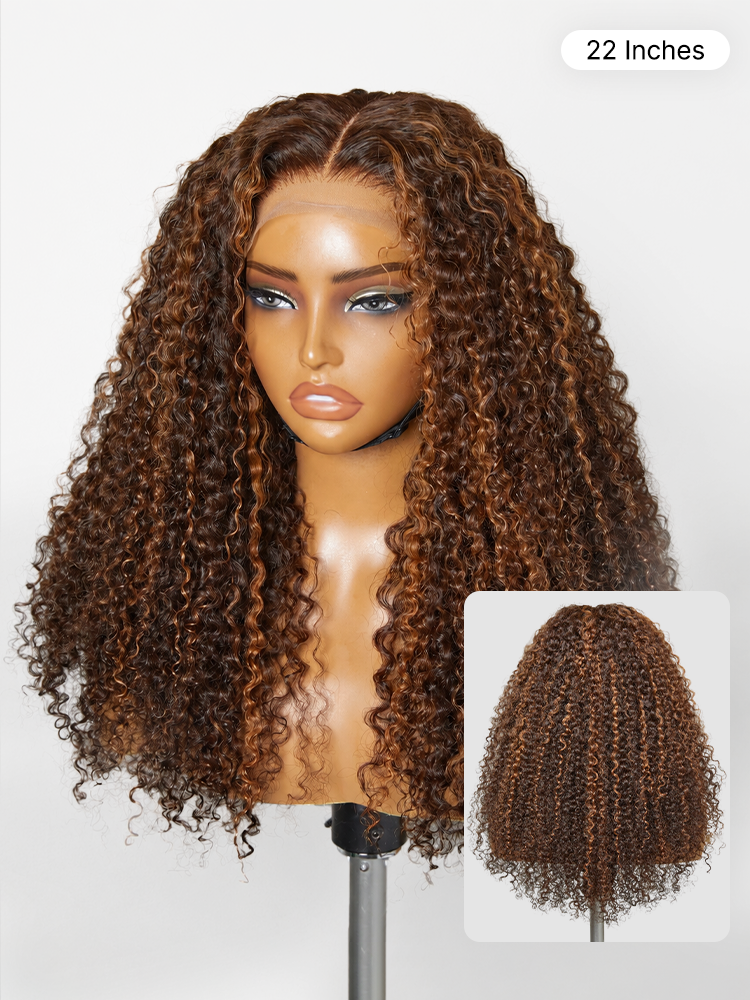 Luvme Hair 5x5 lace closure wig with 180% density, kinky curly texture, pre-cut glueless lace for natural look.