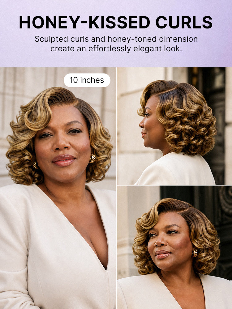 Classic Old Money Honey Blonde Highlight Wavy Glueless Minimalist HD Lace Wig Pre-cut Lace-02