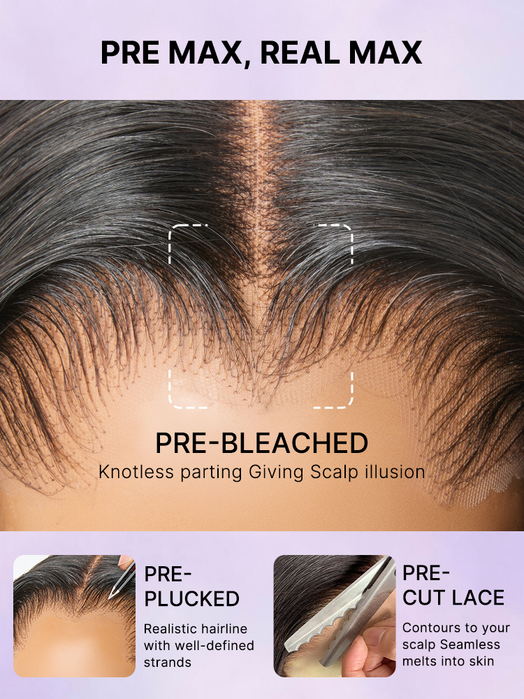 New Customers Only | Lagos Hairline Over-Plucked M-Shaped Hairline Natural Looking Silky Straight Human Hair 13×4 Lace Frontal Wig Pre-Cut Lace-06