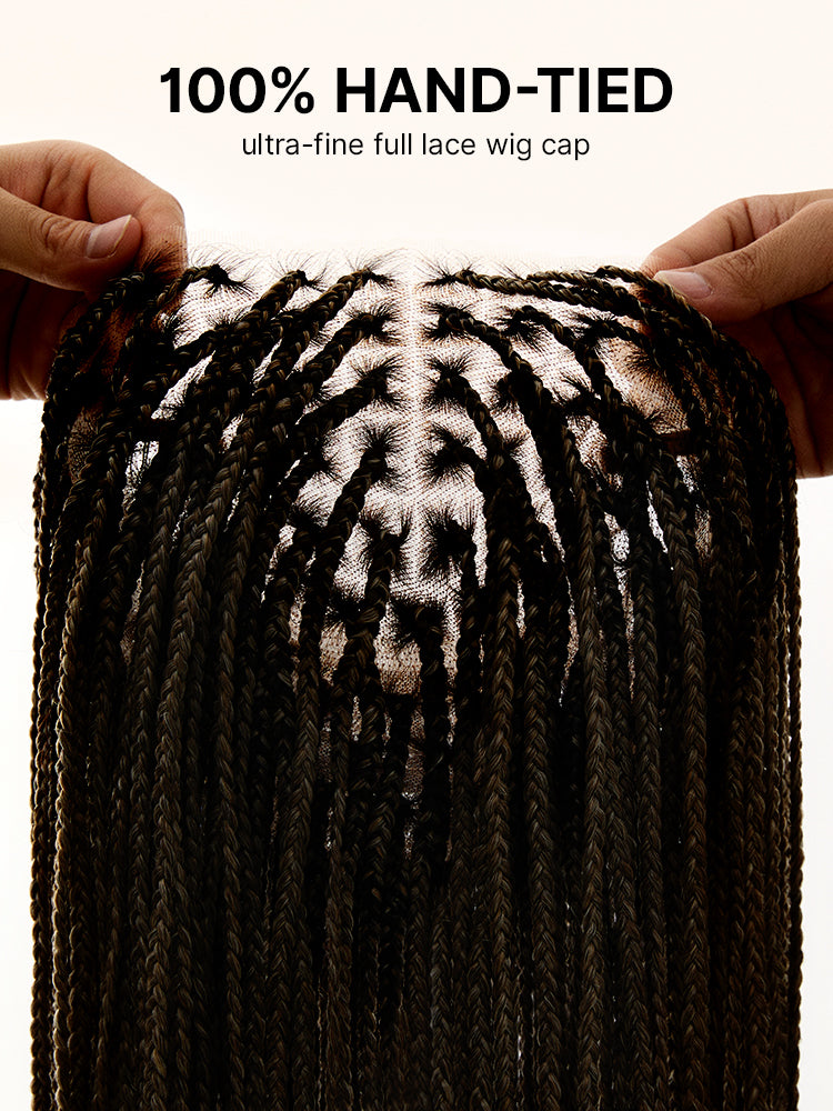 OwnScalp™ French Curl Knotless Boho Braids HD Full Lace Long Wig Flexi Fit Invisi Drawstring Cap - US Only-82