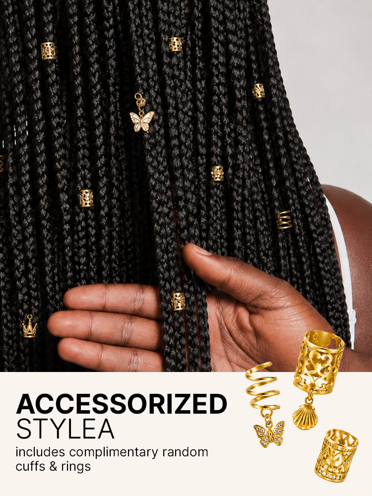 OwnScalp™ French Curl Knotless Boho Braids HD Full Lace Long Wig Flexi Fit Invisi Drawstring Cap - US Only-94