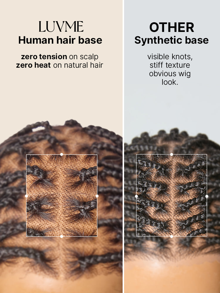 OwnScalp™ French Curl Knotless Boho Braids HD Full Lace Long Wig Flexi Fit Invisi Drawstring Cap - US Only-85