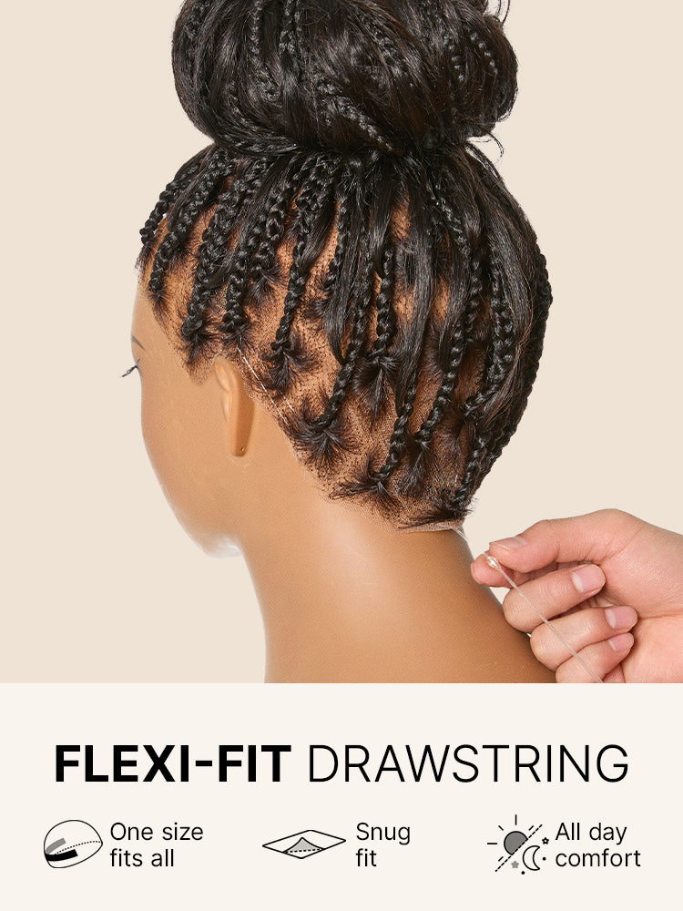 OwnScalp™ French Curl Knotless Boho Braids HD Full Lace Long Wig Flexi Fit Invisi Drawstring Cap - US Only-93