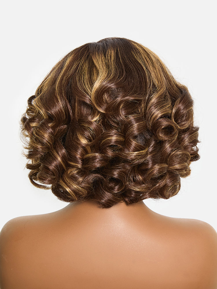 Luvme Hair classic honey blonde wavy lace wig with pre-cut HD lace, minimal glueless style, and natural highlights.