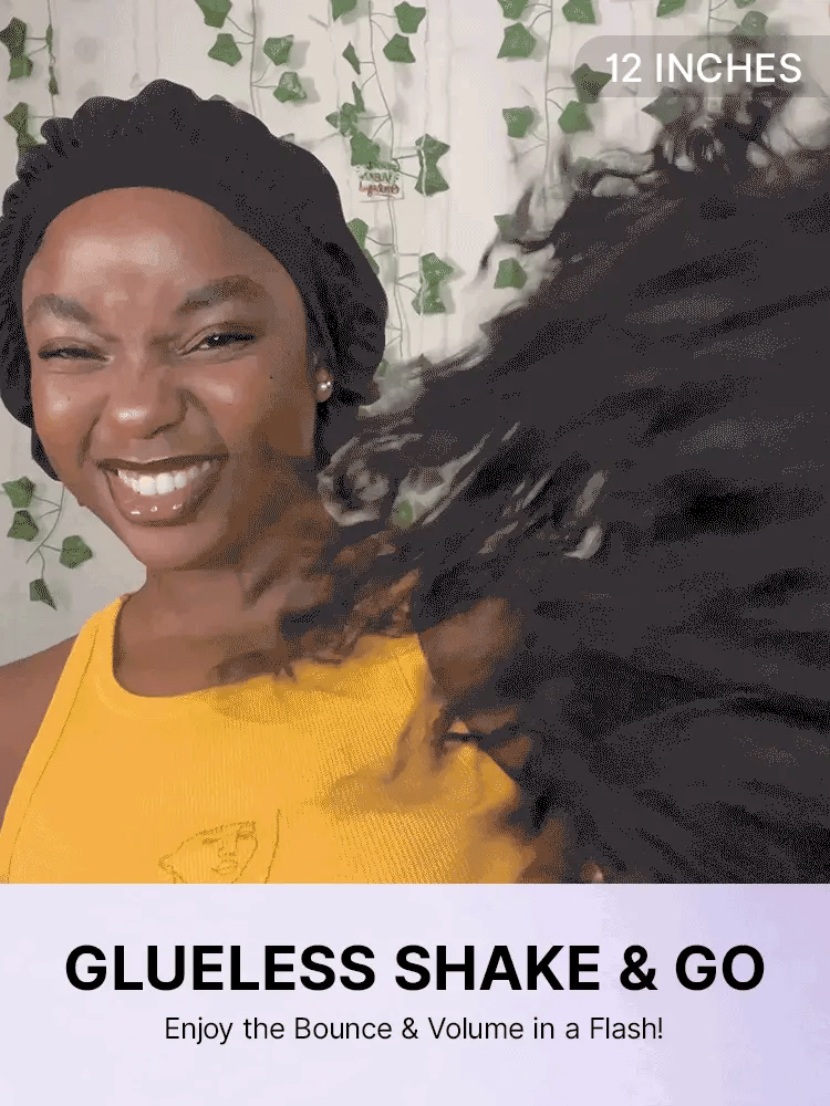 Beginner Friendly Water Wave Minimalist Lace Glueless Short Curly Wig with Bangs-33