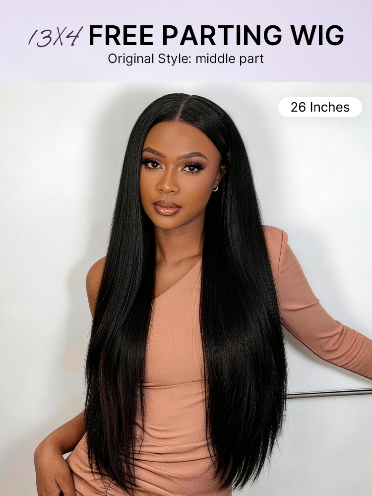 PreMax Wigs | Super Natural Hairline Silky Straight Glueless 13x4 Frontal Lace Wig Human Hair Pre-Cut Lace-50