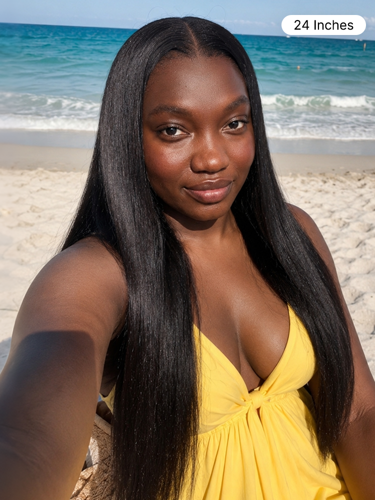 PreMax Wigs | Super Natural Hairline Silky Straight Glueless 13x4 Frontal Lace Wig Human Hair Pre-Cut Lace-55
