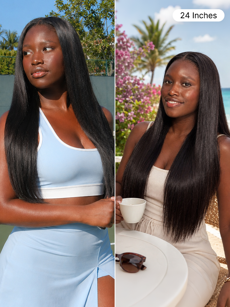 PreMax Wigs | Super Natural Hairline Silky Straight Glueless 13x4 Frontal Lace Wig Human Hair Pre-Cut Lace-56