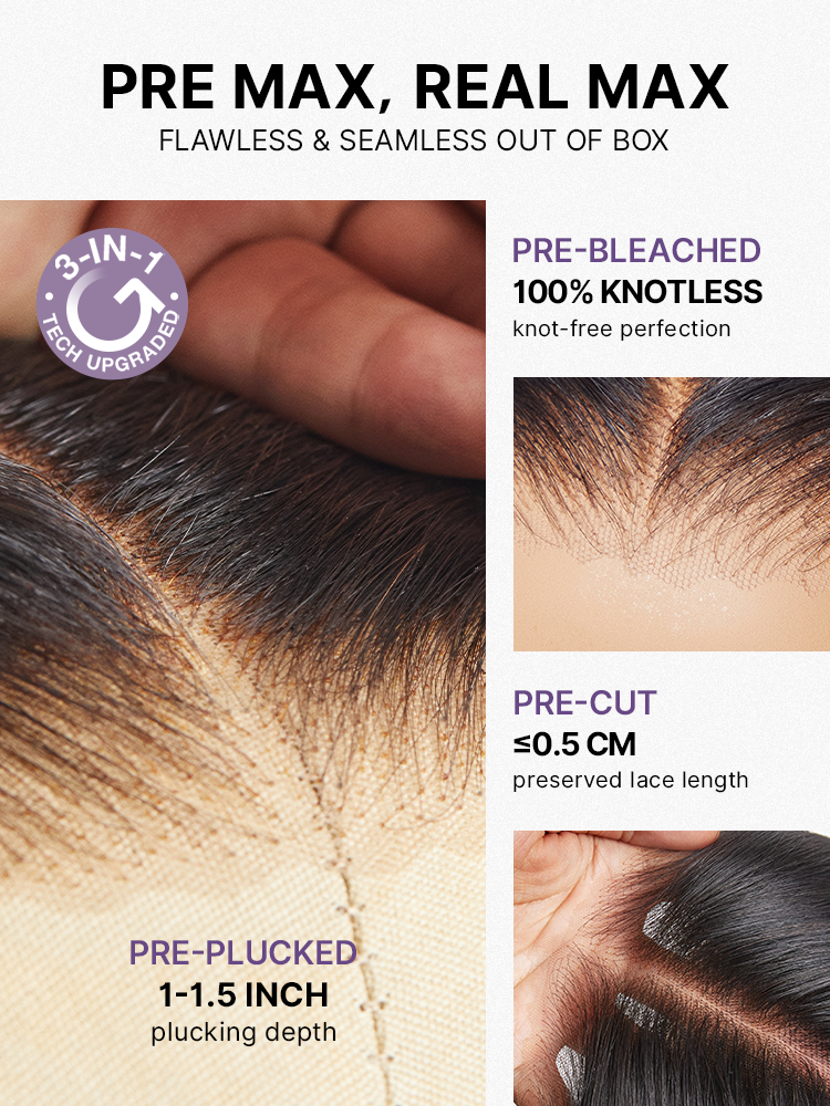 PreMax Wigs | Super Natural Hairline Silky Straight Glueless 13x4 Frontal Lace Wig Human Hair Pre-Cut Lace-57
