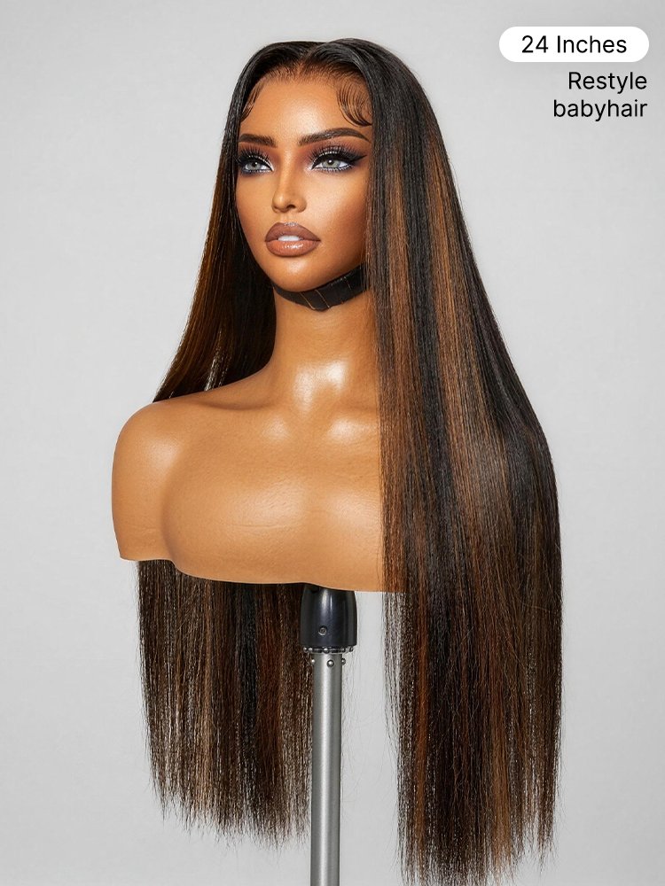 PreMax Wigs | Super Natural Hairline Silky Straight Glueless 13x4 Frontal Lace Wig Human Hair Pre-Cut Lace-66