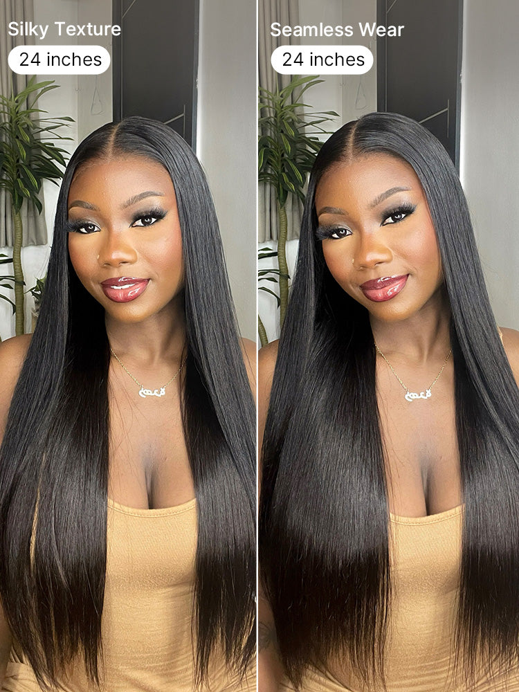 Luvme U part wig featuring body wave, straight, kinky, and deep wave human hair styles with natural hairline and smooth texture.