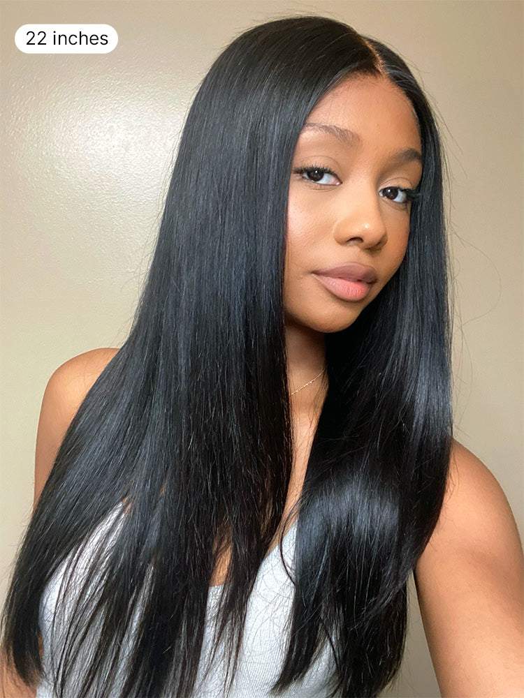 Luvme U part wig with body wave, straight, kinky, and deep wave human hair styles displayed on a model.