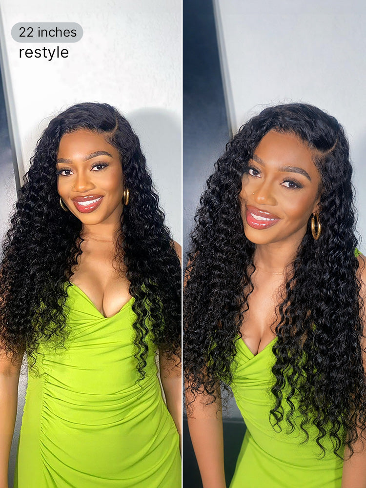 Luvme U Part Wig with body wave, straight, kinky, and deep wave human hair, natural hairline and versatile style options
